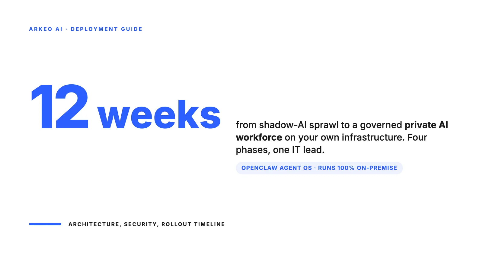 Deploy OpenClaw private AI workforce in 12 weeks across four phases on your own infrastructure